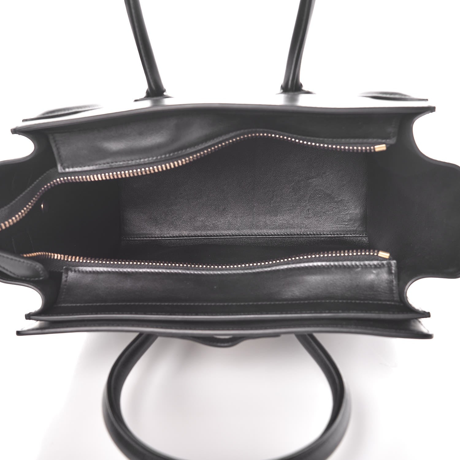 Celine Calfskin Shrunken Lambskin Bicolor Micro Luggage Black White 5 of 11