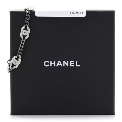Chanel Crystal CC Chain Bracelet Silver 5 of 5