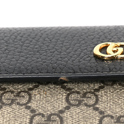 Gucci Dollar Calfskin GG Supreme Monogram Petite GG Marmont Wallet Chain Bag Black Beige Ebony 9 of 9