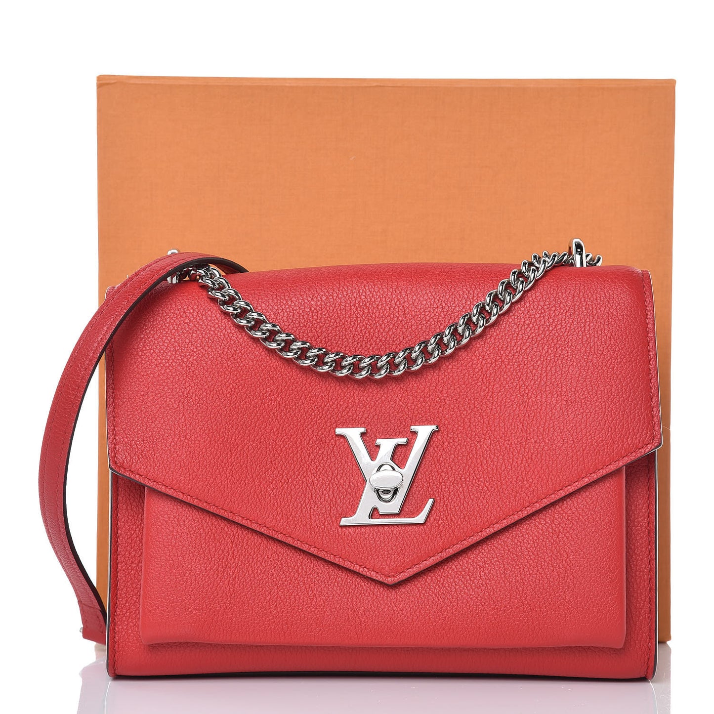 Soft Calfskin Mylockme Chain Bag BB Rubis