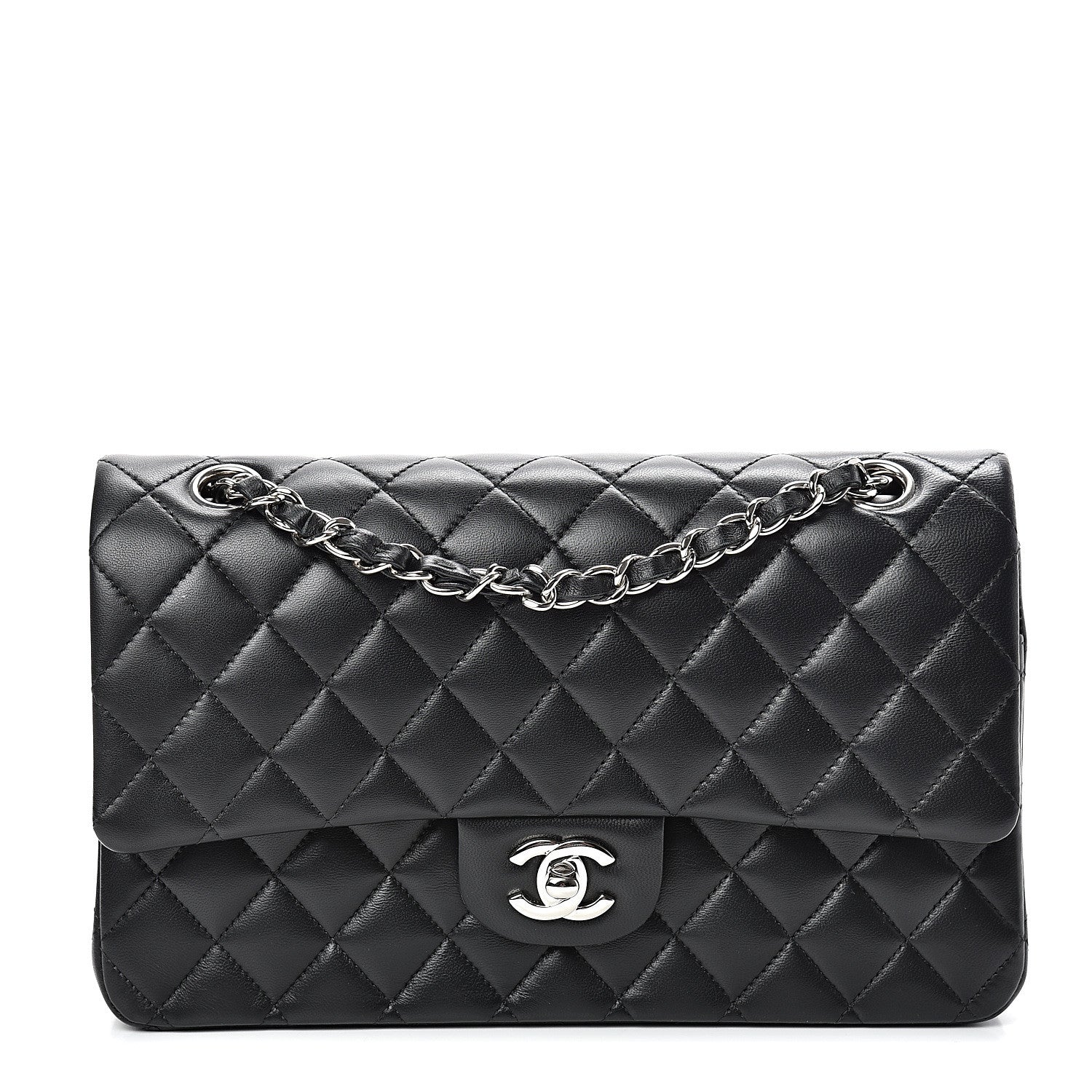 Chanel Lambskin Quilted Medium Double Flap Black 1 of 13