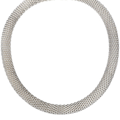 Tiffany Sterling Silver Somerset Mesh Necklace 1 of 4