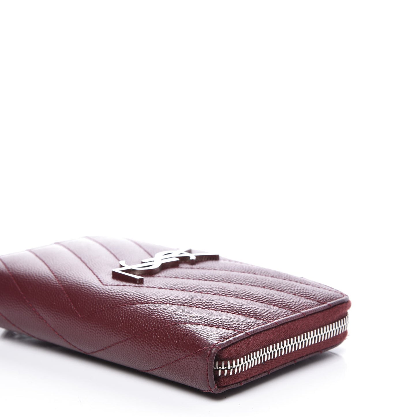 Grain De Poudre Matelasse Chevron Monogram Zip Around Wallet Palissandre