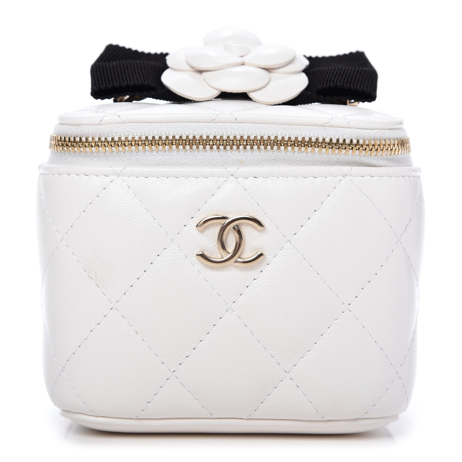 Chanel Lambskin Quilted My Chanel Lady Vanity Case With Chain White 1 of 11