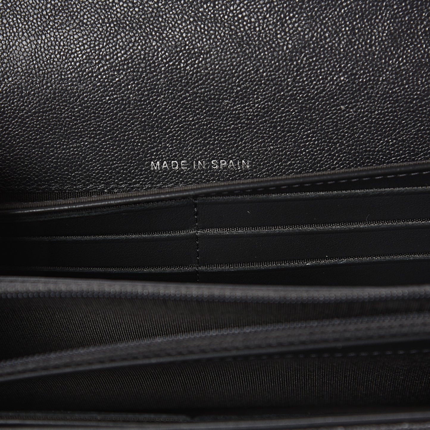 Metallic Caviar Quilted Boy Flap Wallet Black
