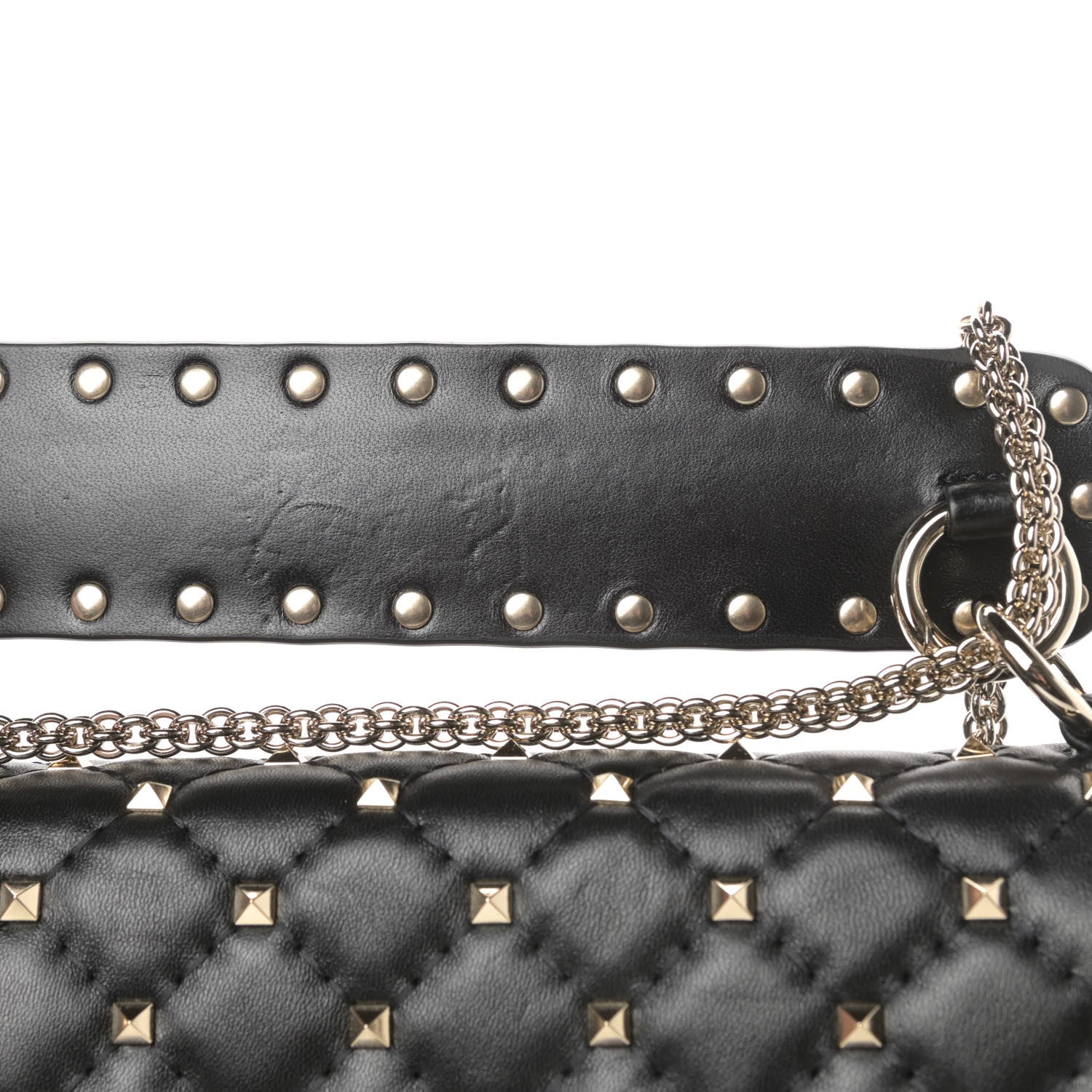 Valentino Garavani Lambskin Medium Rockstud Spike Shoulder Bag Black 11 of 11