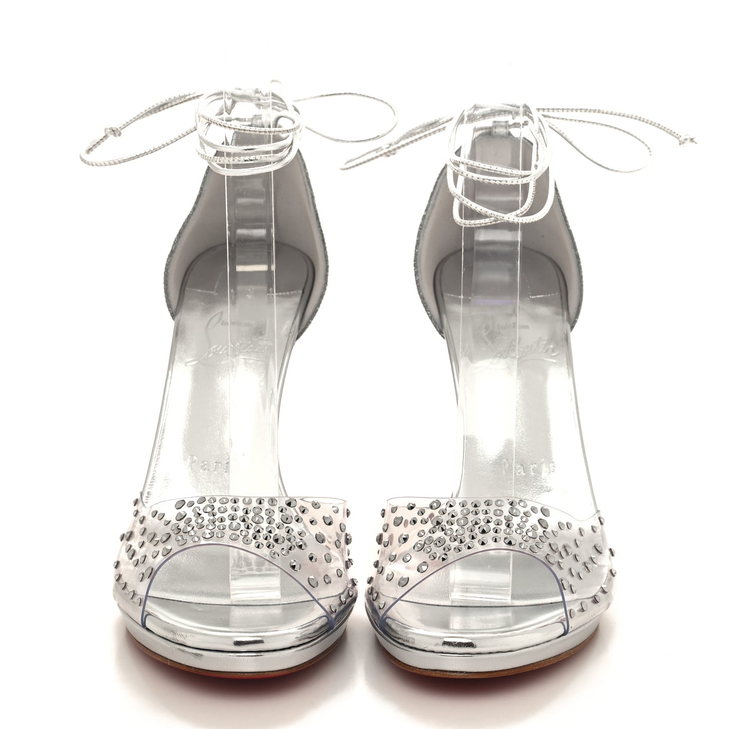 PVC Glitter Crystal Degratina Frou 120 Pumps 37.5 Silver