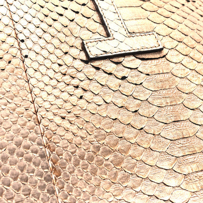 Tom Ford Metallic Snakeskin Small T Tote Gold 10 of 11