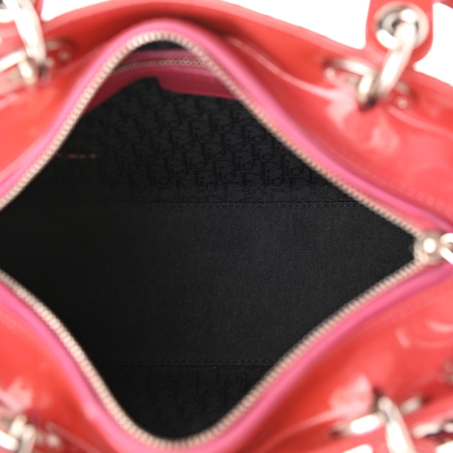 Patent Cannage Medium Lady Dior Red