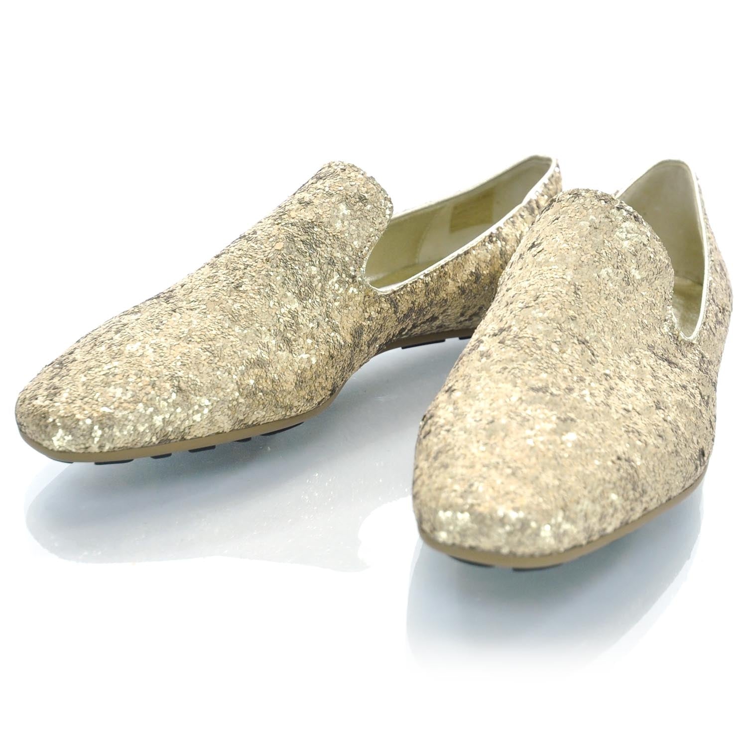 Jimmy Choo Glitter Wheel Jazz Flats 35.5 Champagne 8 of 8