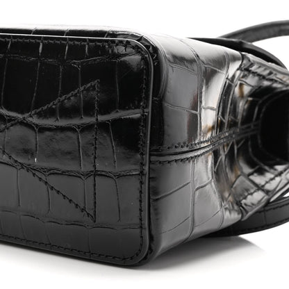 Mulberry Calfskin Crocodile Embossed Micro Seaton Black 8 of 9