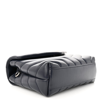 Saint Laurent Calfskin Y Quilted Monogram Toy Loulou Satchel Navy 4 of 11