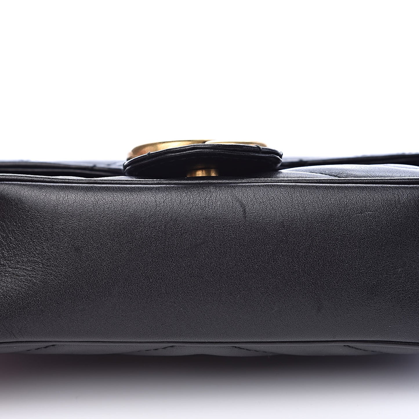 Calfskin Matelasse Super Mini GG Marmont Shoulder Bag Black