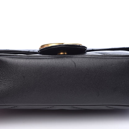 Gucci Calfskin Matelasse Super Mini GG Marmont Shoulder Bag Black 11 of 14