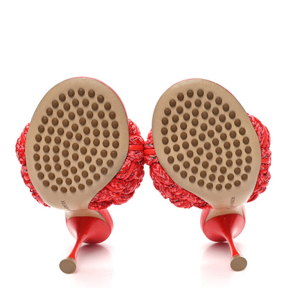 Bottega Veneta Lambskin Fabric Weave Intrecciato Dot Sandals 36.5 Bubble Gum Tomato 6 of 9