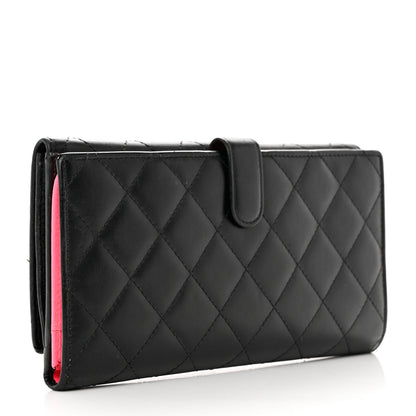 Chanel Calfskin Quilted Cambon Long Double Wallet Black 3 of 10