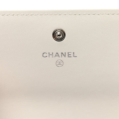 Chanel Lambskin Quilted Chanel 19 Flap Wallet White Black 7 of 9