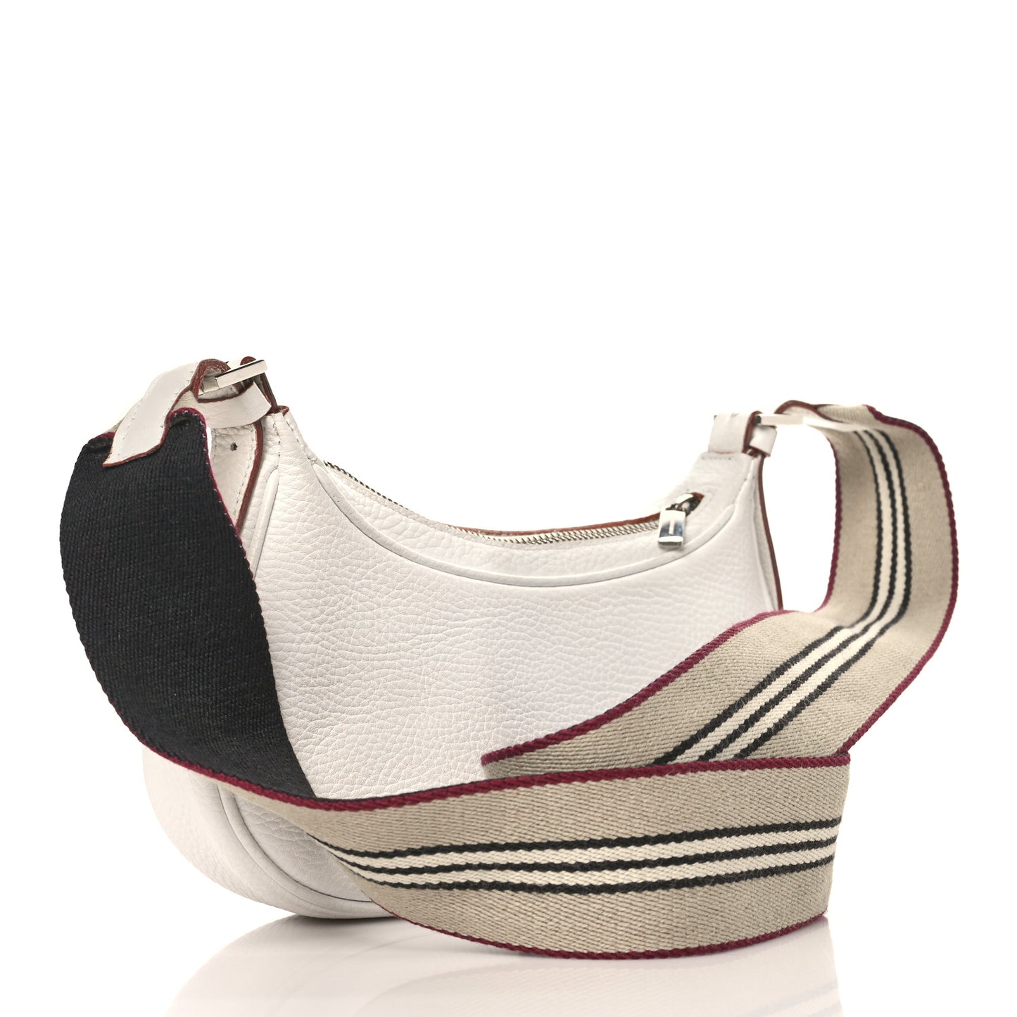 Grainy Calfskin Crossbody Bag White