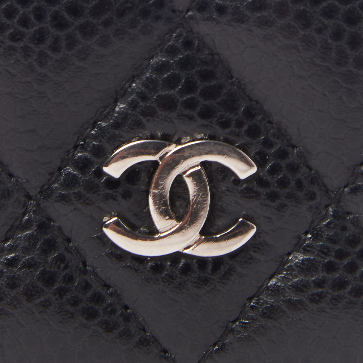 Caviar Quilted Zip Coin Purse Black