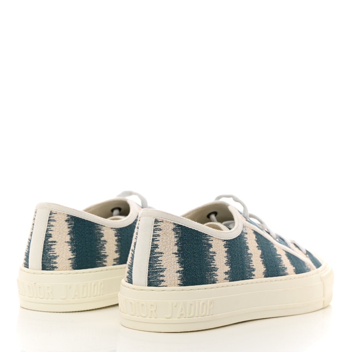 Cotton D-Stripes Walk'N'Dior Low Top Sneakers 40 Deep Ocean
