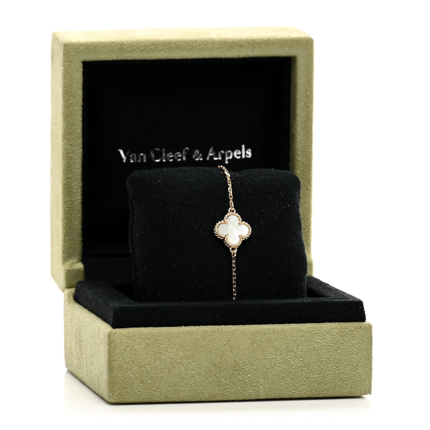 Van Cleef & Arpels 18K Yellow Gold Mother of Pearl Sweet Alhambra Bracelet 4 of 4