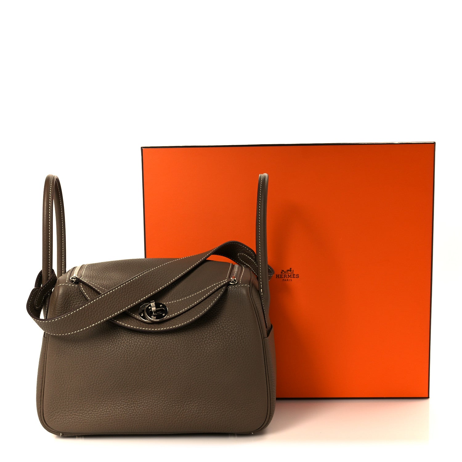 Hermes Taurillon Clemence Lindy 26 Etoupe 13 of 17