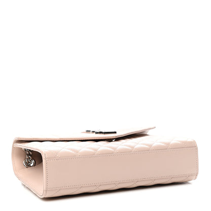 Saint Laurent Grain De Poudre Textured Mixed Matelasse Medium Triquilt Monogram Satchel Marble Pink 3 of 5