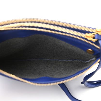 Celine Lambskin Large Trio Crossbody Bag Deep Blue 7 of 12