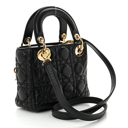 Christian Dior Lambskin Cannage Mini Lady Dior Black 3 of 10