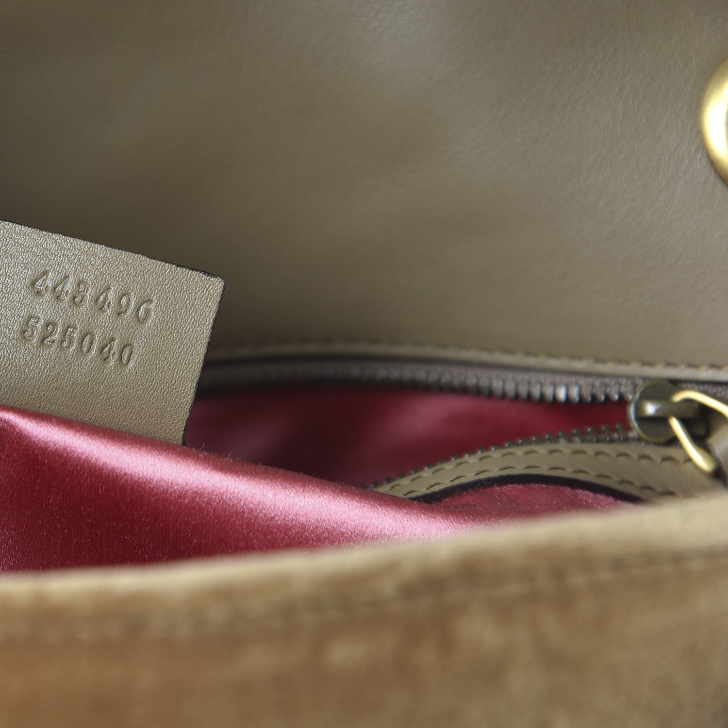 Gucci Velvet Matelasse Medium GG Marmont Shoulder Bag Taupe 9 of 10