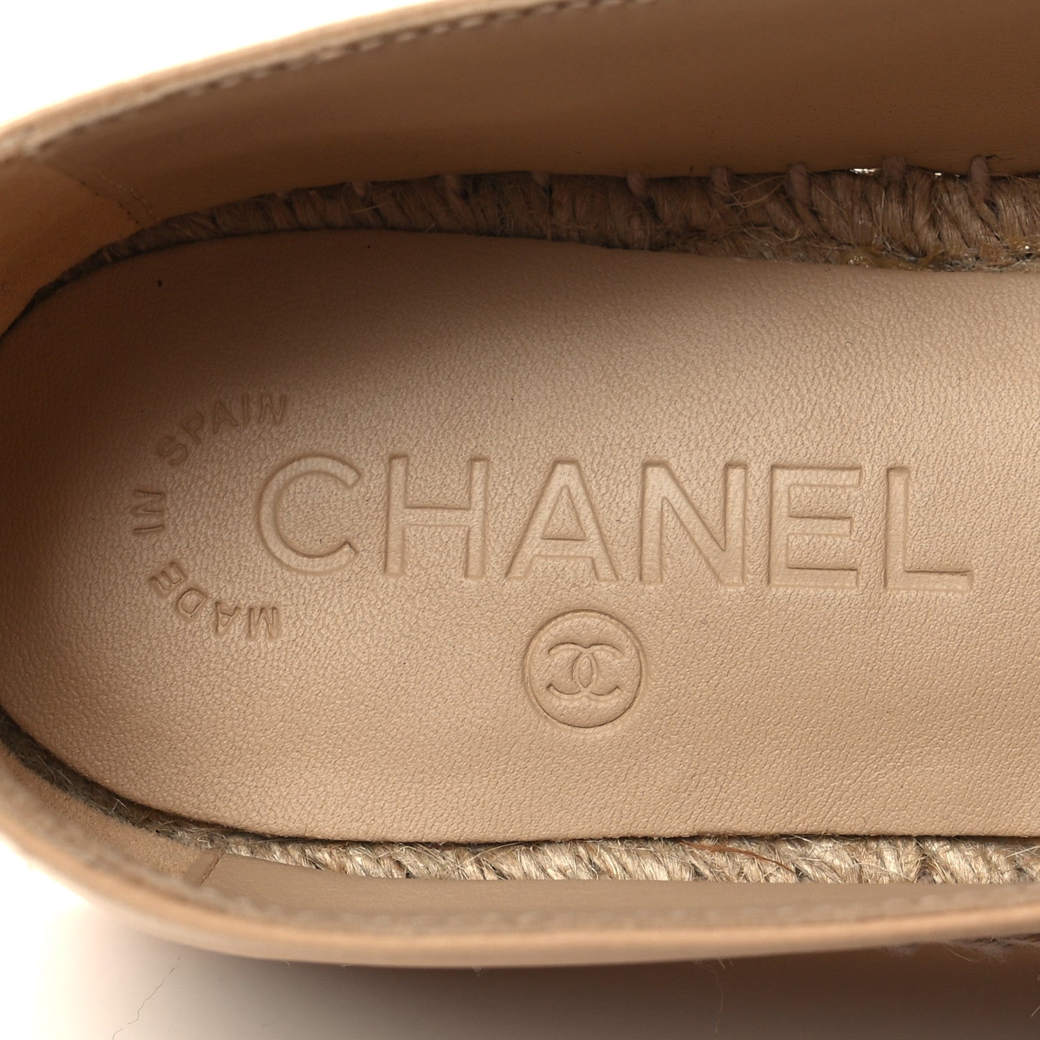 Chanel Lambskin CC Espadrilles 37 Beige Black 9 of 10