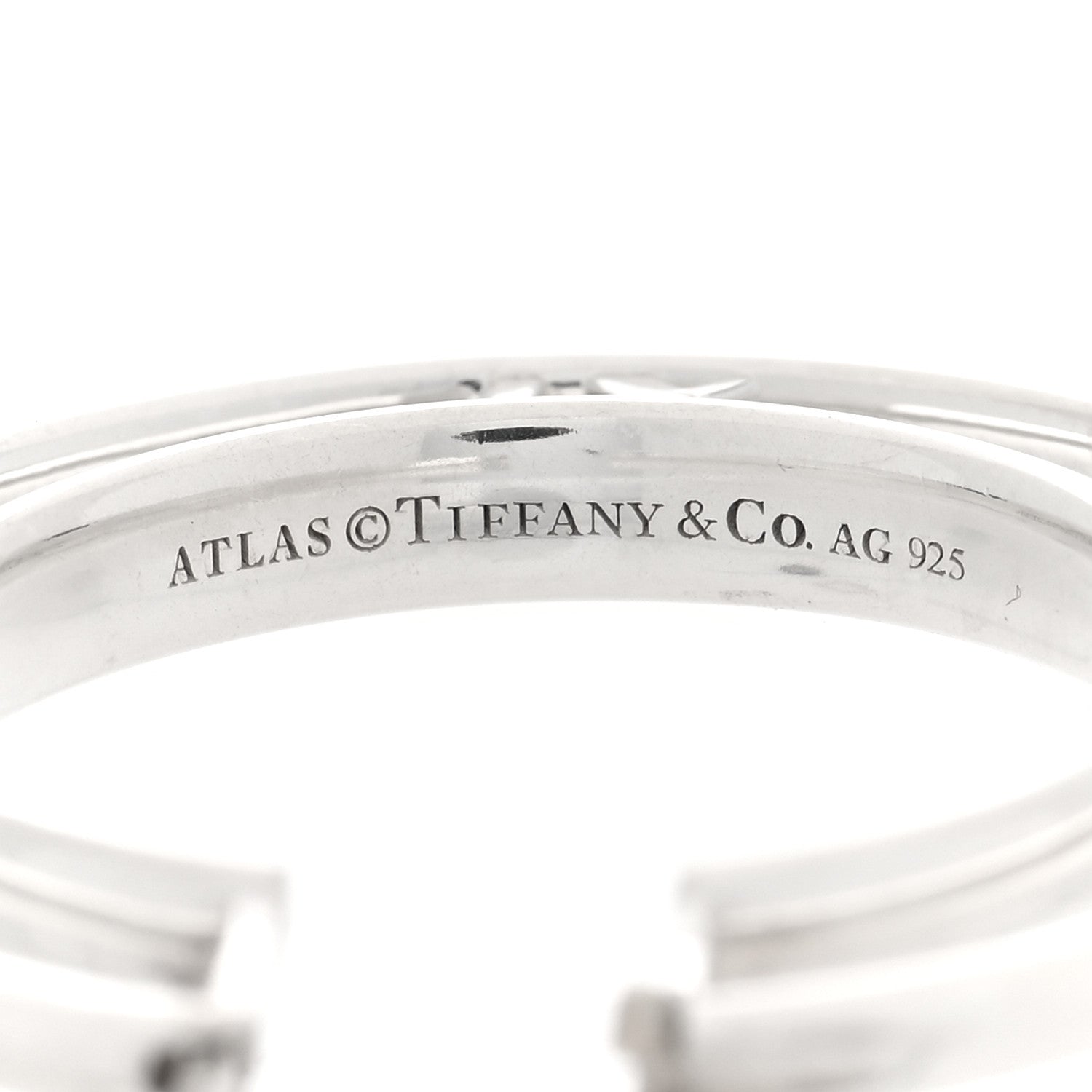 Tiffany Sterling Silver Atlas Cutout Hoop Earrings 4 of 4