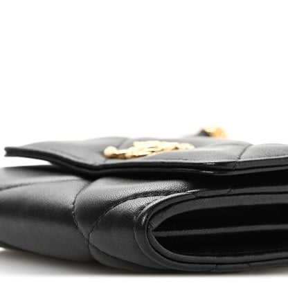 Chanel Lambskin Pearl Quilted CC Flap Card Holder With Chain  Black 11 of 11