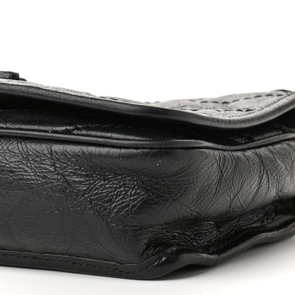 Saint Laurent Crinkled Calfskin Matelasse Monogram Niki Chain Wallet Black 9 of 13