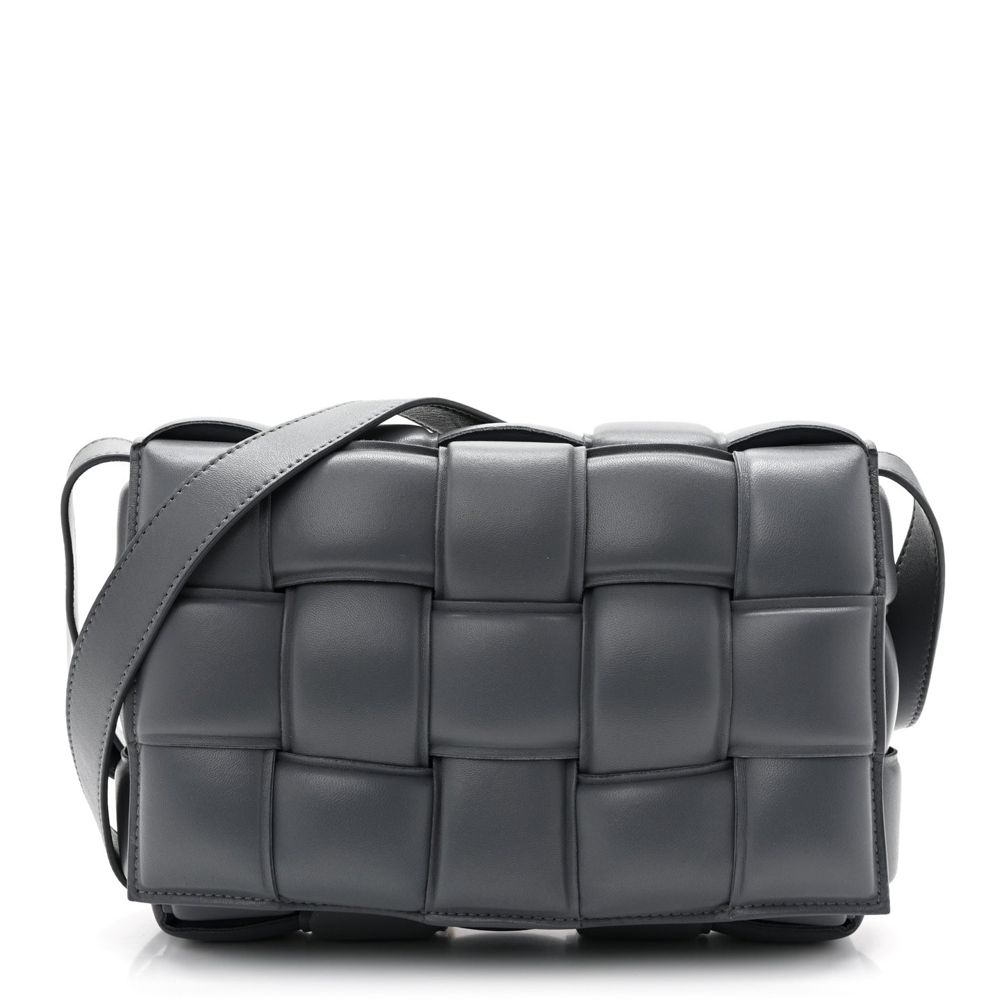 Nappa Maxi Intreccio Padded Cassette Crossbody Bag Thunder