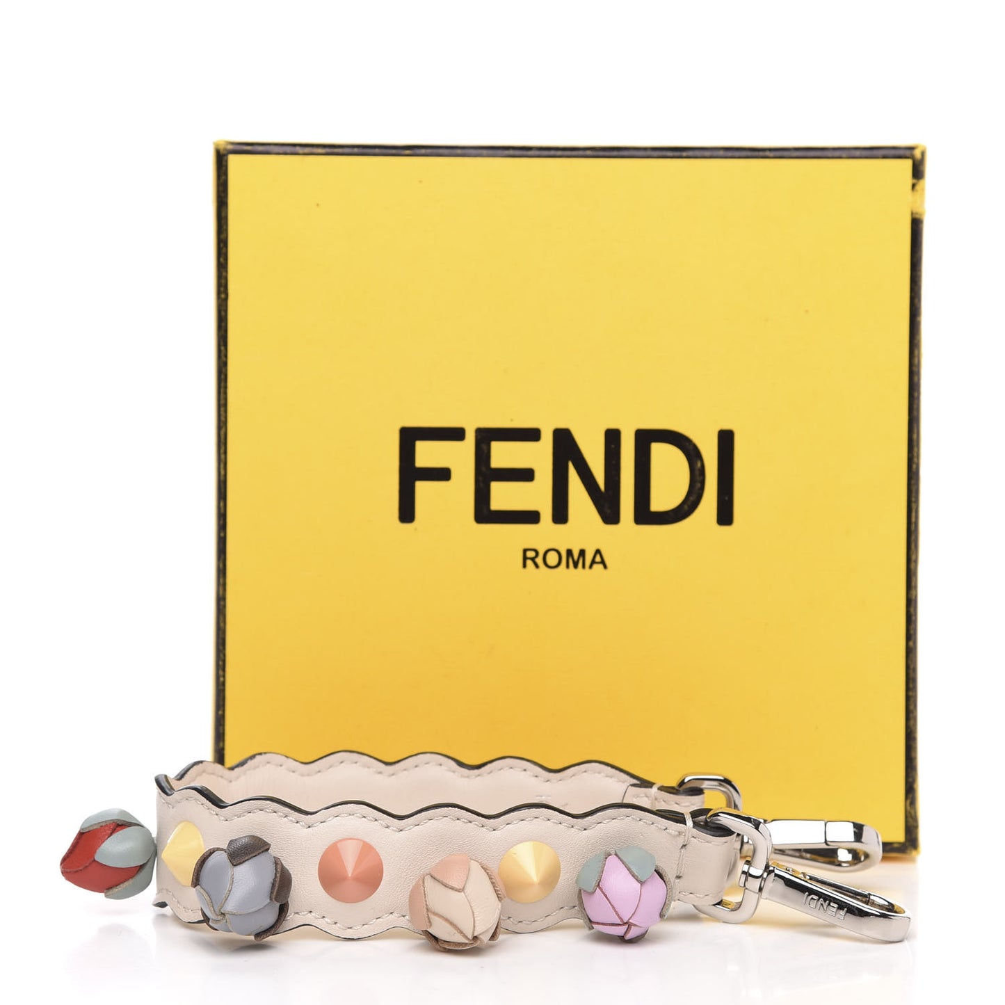 Calfskin Rosebud Studded Mini Strap You Camelia Multicolor