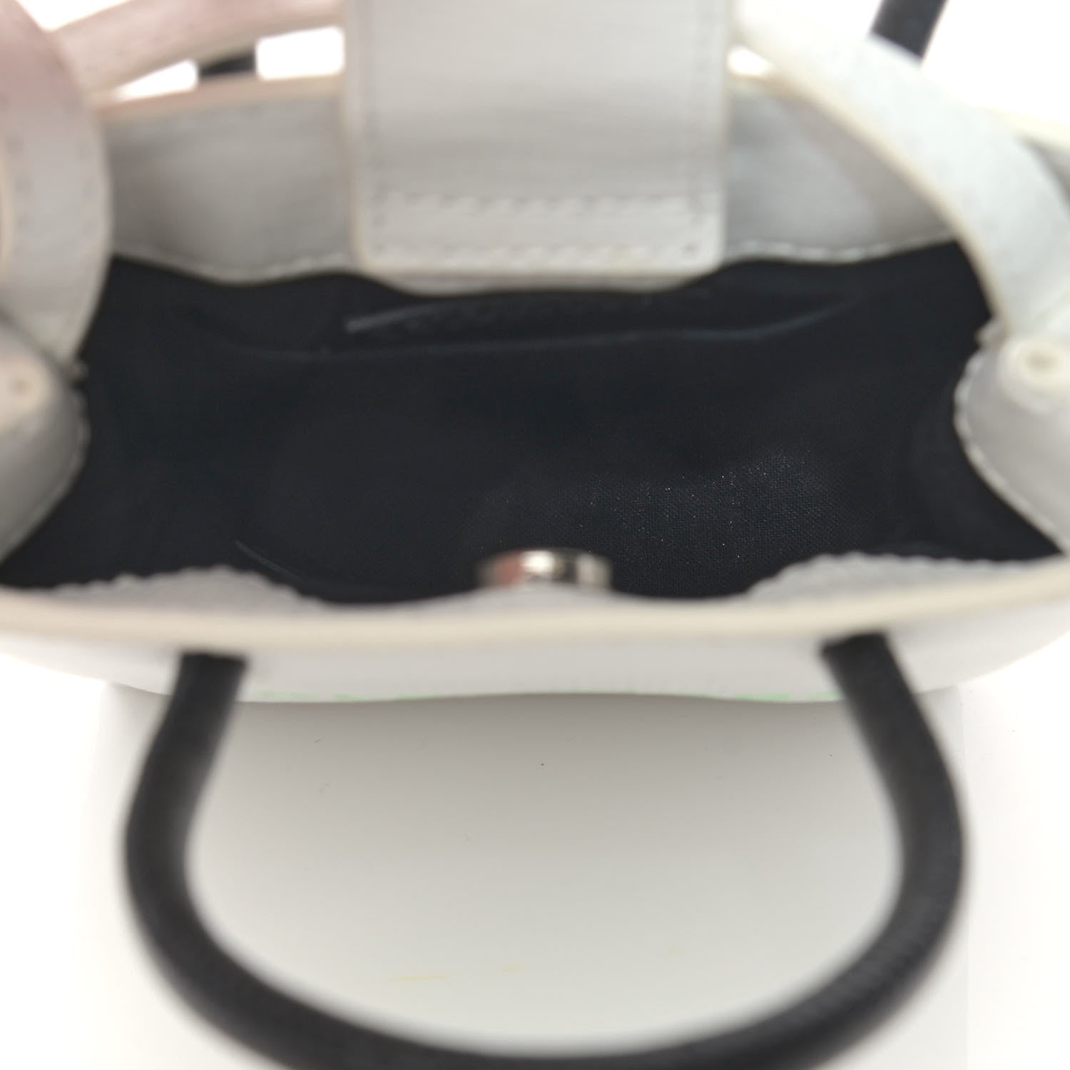 Balenciaga Squared Calfskin Logo Shopping Phone Holder Bag White Light Green 5 of 10