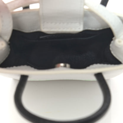 Balenciaga Squared Calfskin Logo Shopping Phone Holder Bag White Light Green 5 of 10