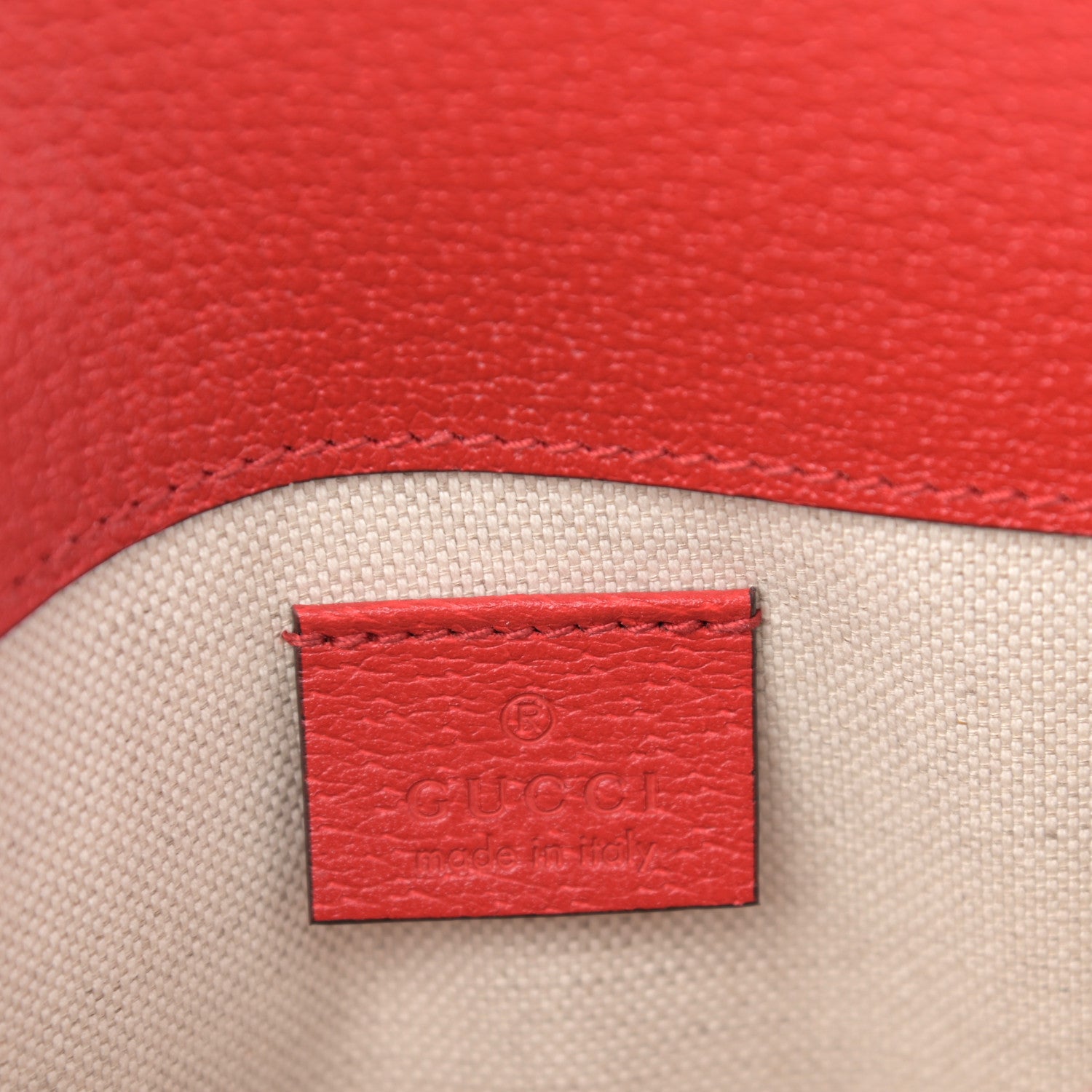 Gucci GG Supreme Monogram Apple Interlocking G Belt Bag Beige Multicolor Lobster Red 6 of 11