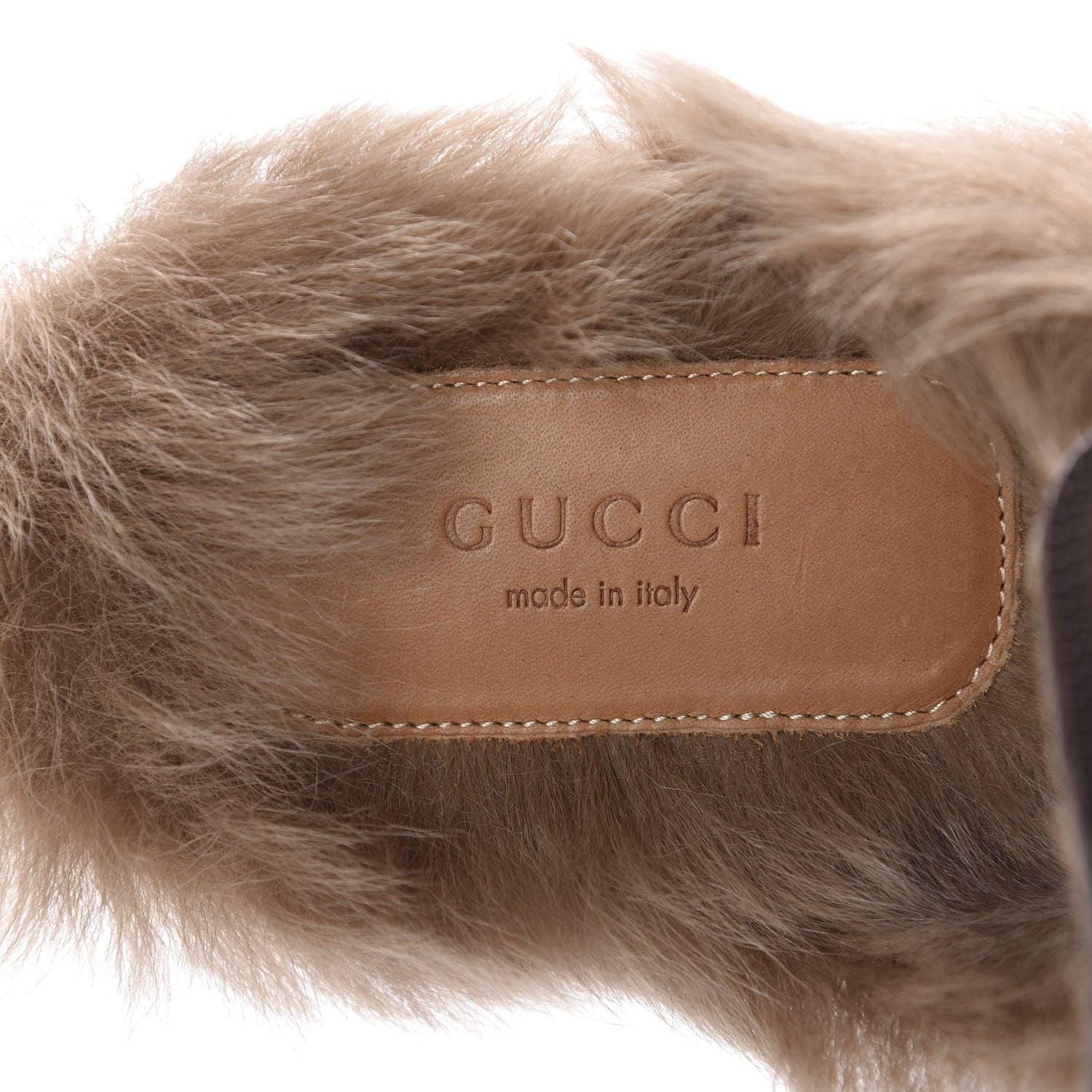 Gucci Calfskin Fur Womens Princetown Slippers 40 Brown 7 of 9