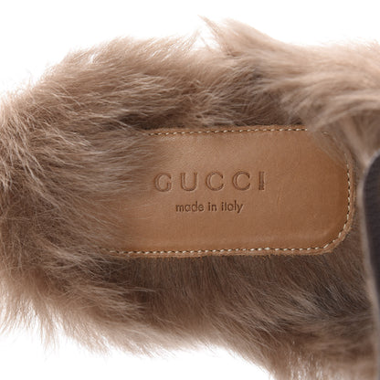 Gucci Calfskin Fur Womens Princetown Slippers 40 Brown 7 of 9