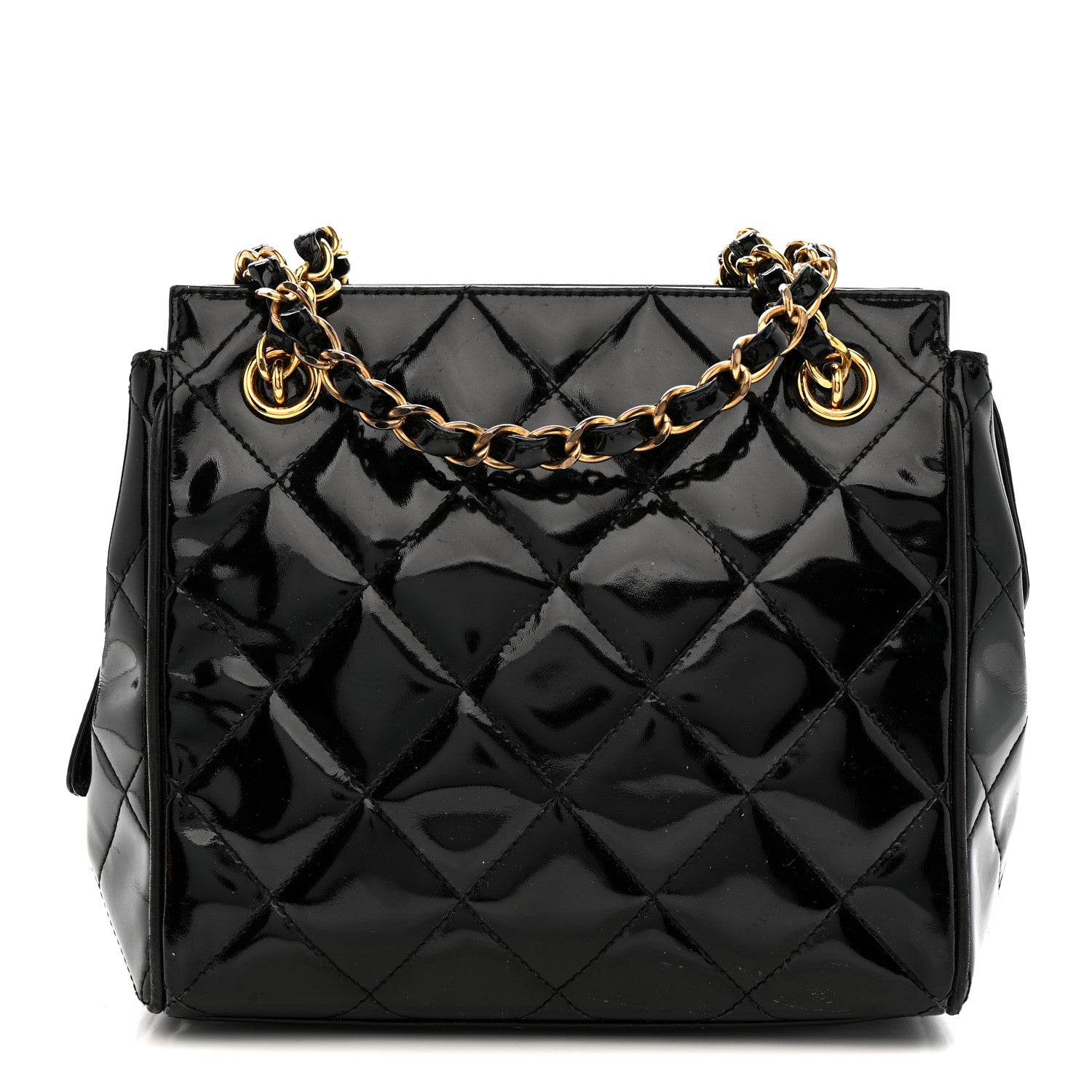 Chanel Patent Quilted CC Shoulder Bag Black 1 of 13