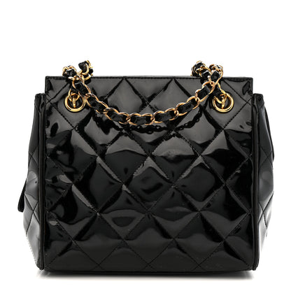 Chanel Patent Quilted CC Shoulder Bag Black 1 of 13