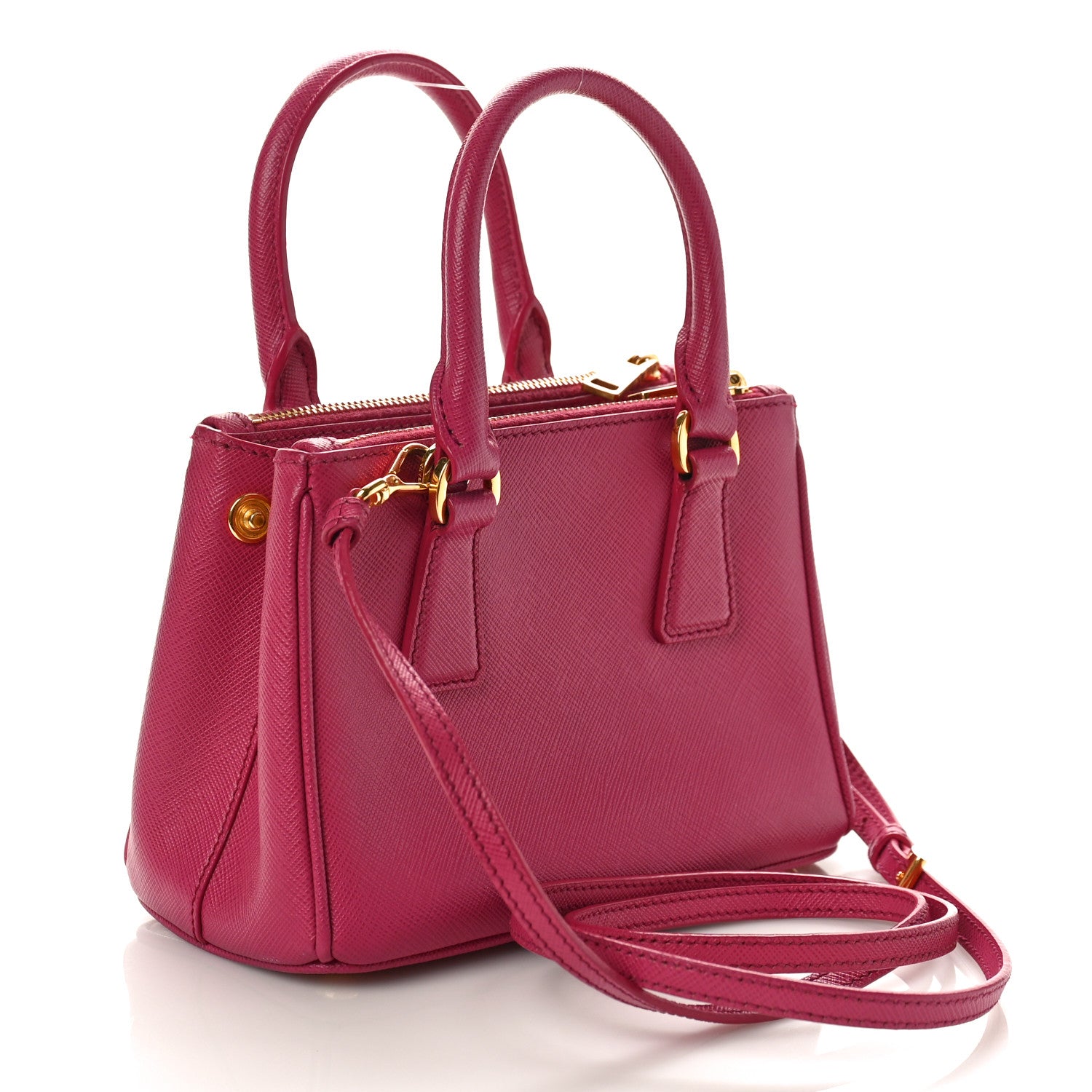 Prada Saffiano Mini Galleria Double Zip Tote Fuxia 3 of 8
