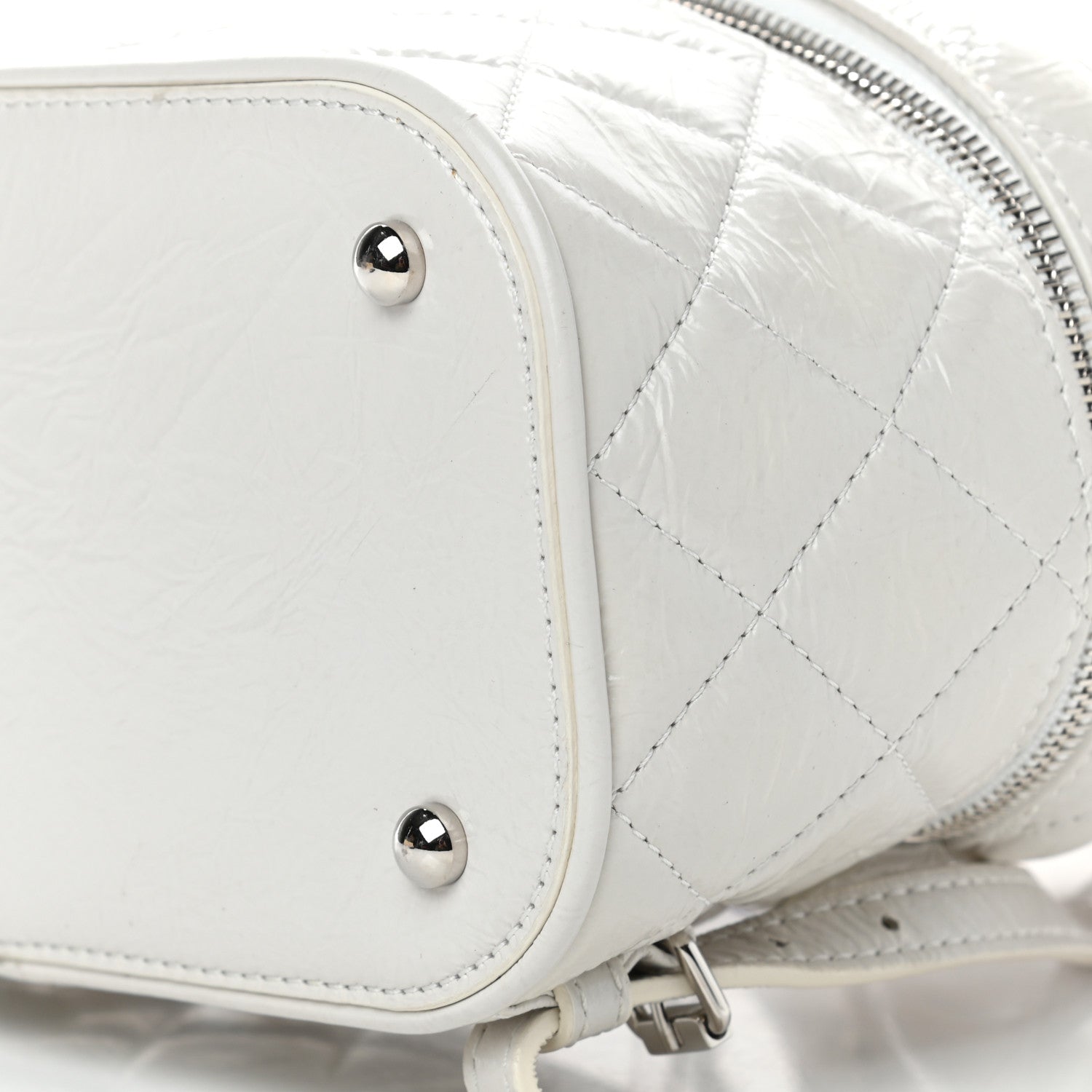 Chanel Crumpled Calfskin PVC Quilted Backpack White 10 of 10