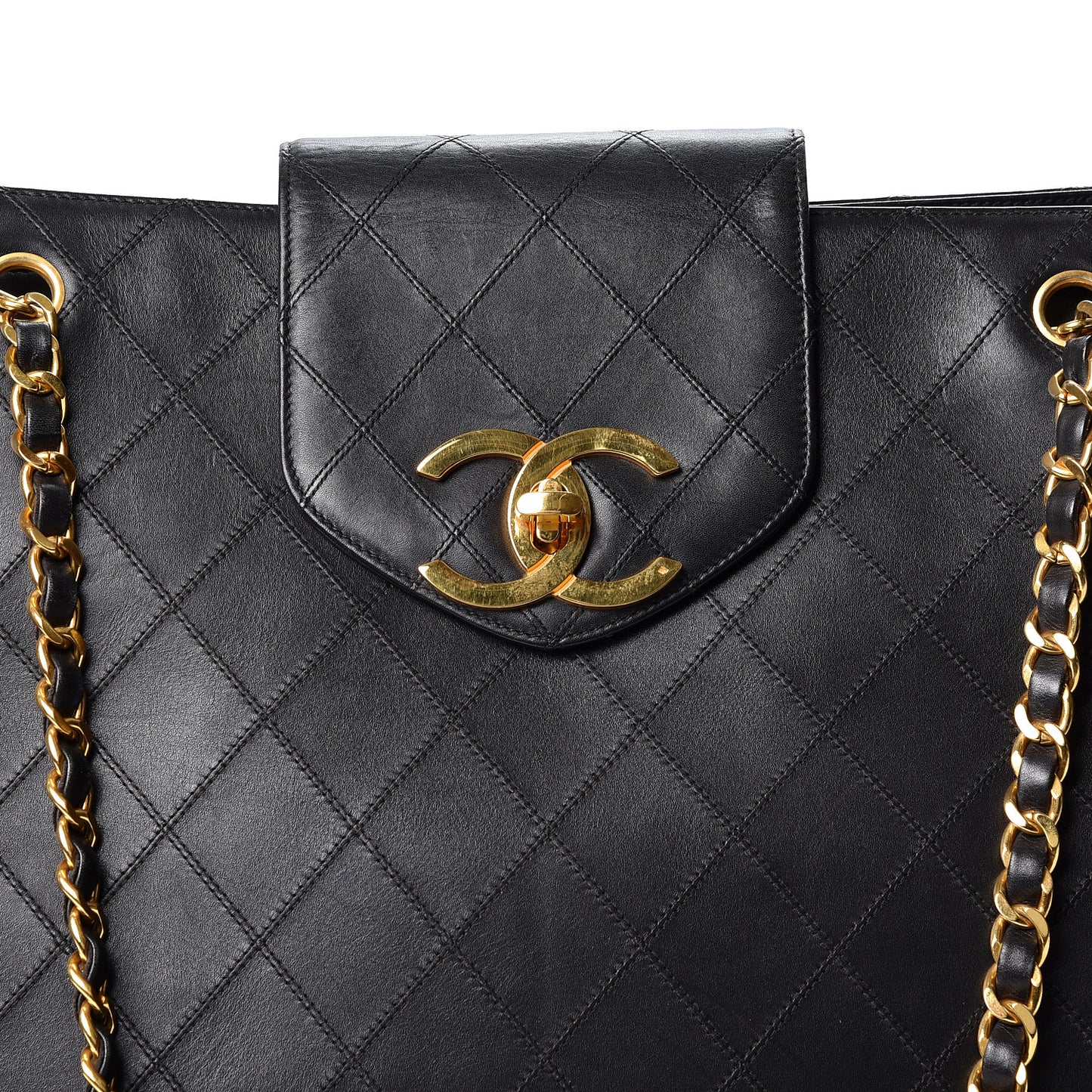 Calfskin Stitched XL Weekender Black