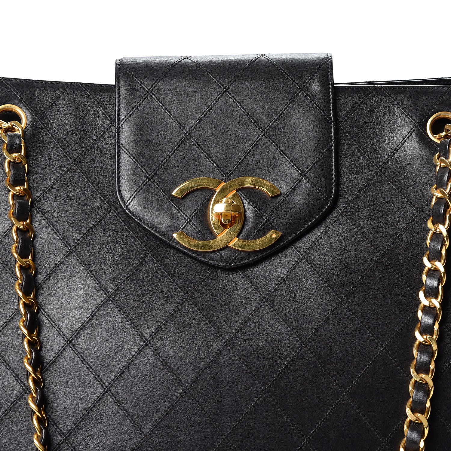 Chanel Calfskin Stitched XL Weekender Black 7 of 9