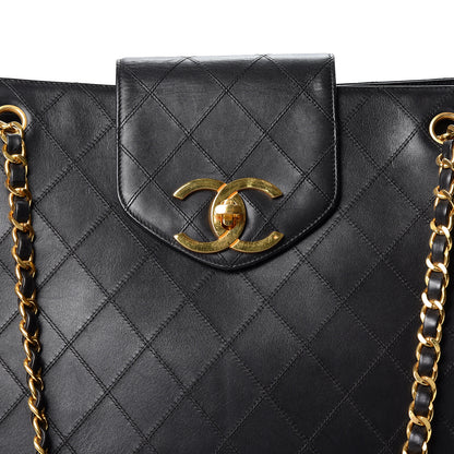 Chanel Calfskin Stitched XL Weekender Black 7 of 9