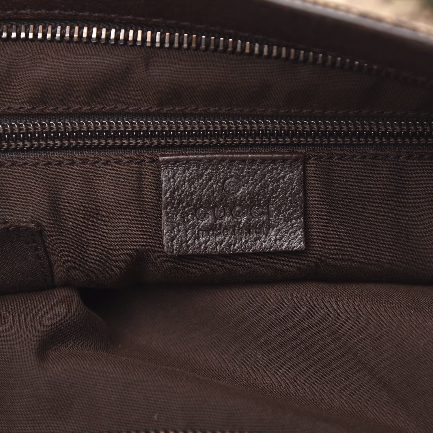 Gucci Monogram Web Medium Double Pocket Messenger Bag Dark Brown 6 of 16