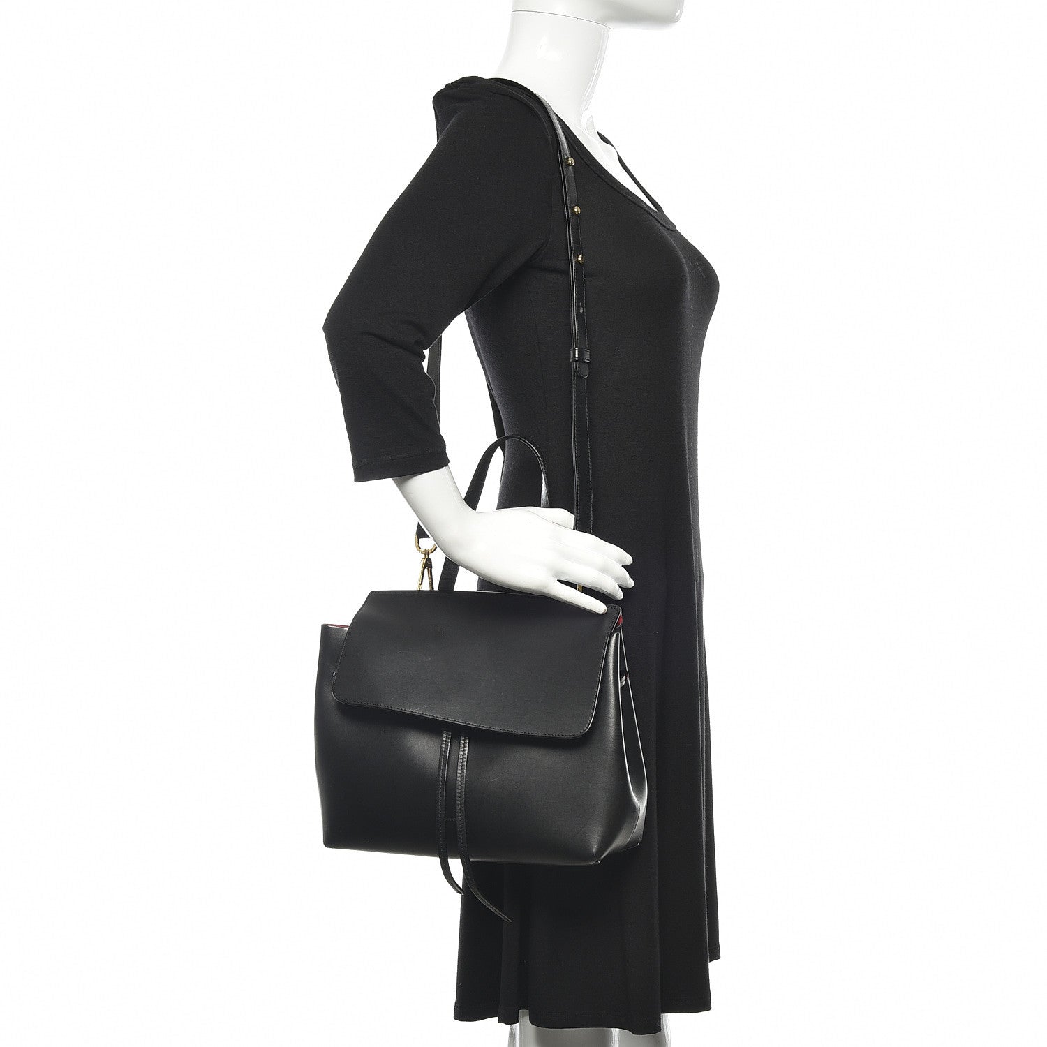 Mansur Gavriel Calfskin Mini Lady Bag Black Flamma 2 of 12